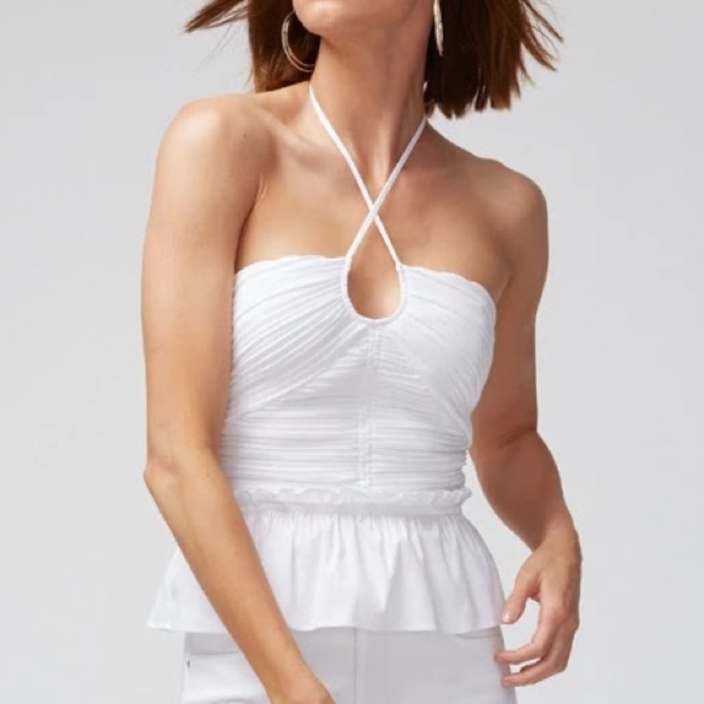 NWT White House Black Market White Halter Top